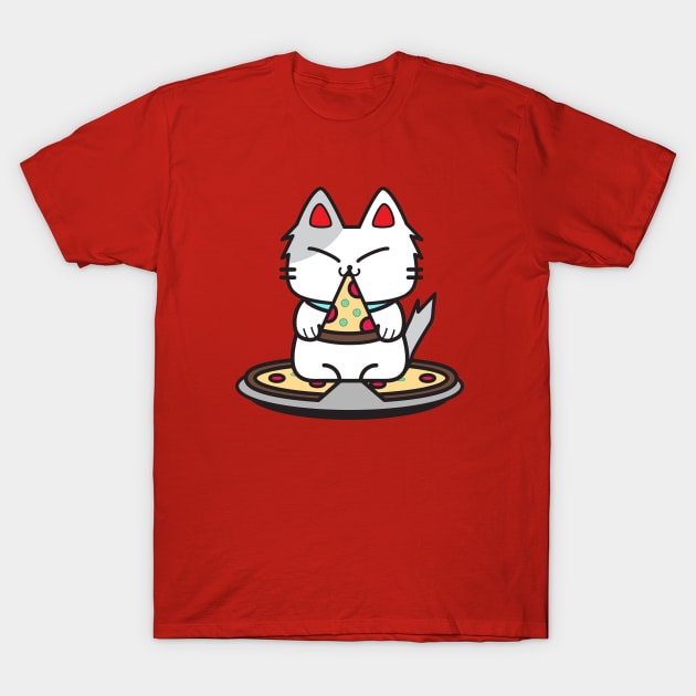 Pizza Cat T-Shirt by plattercats